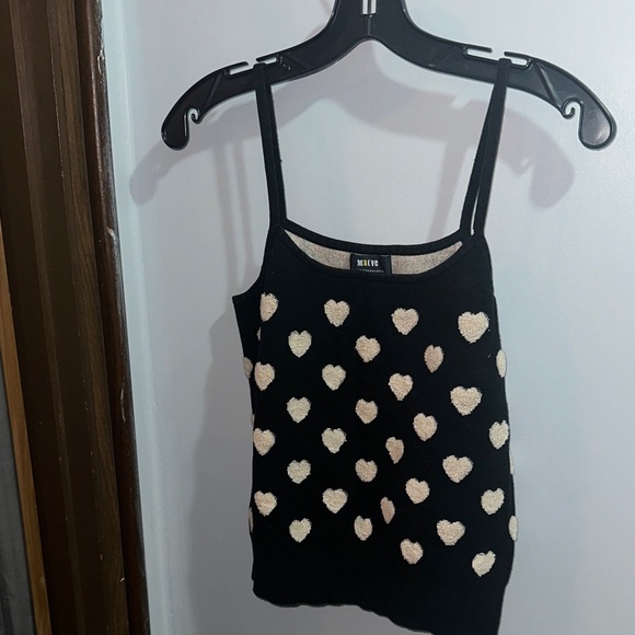 Anthropologie Tops - Anthropologie Black and Cream Heart Camisole